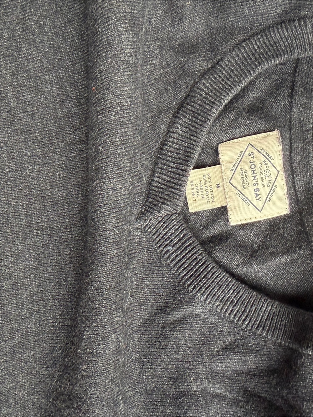 St. John's Bay Men's Dark Gray Crewneck Sweater
